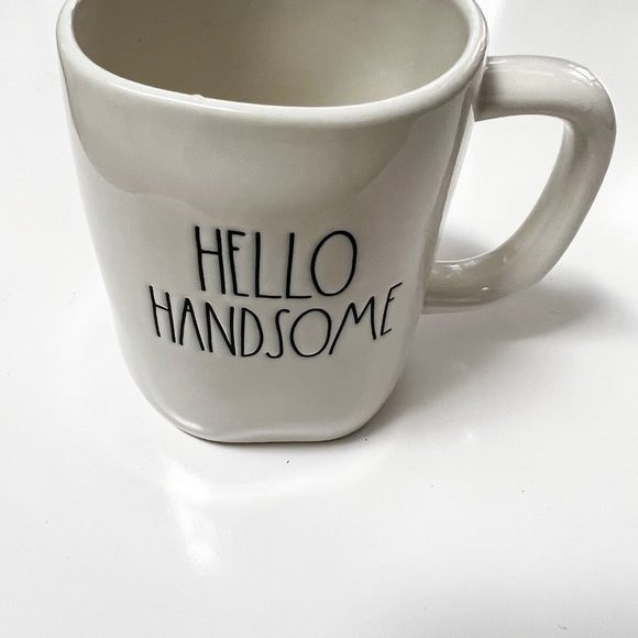 Rae Dunn | Hello Handsome Mug White with Black Lettering - Picture 6 of 6